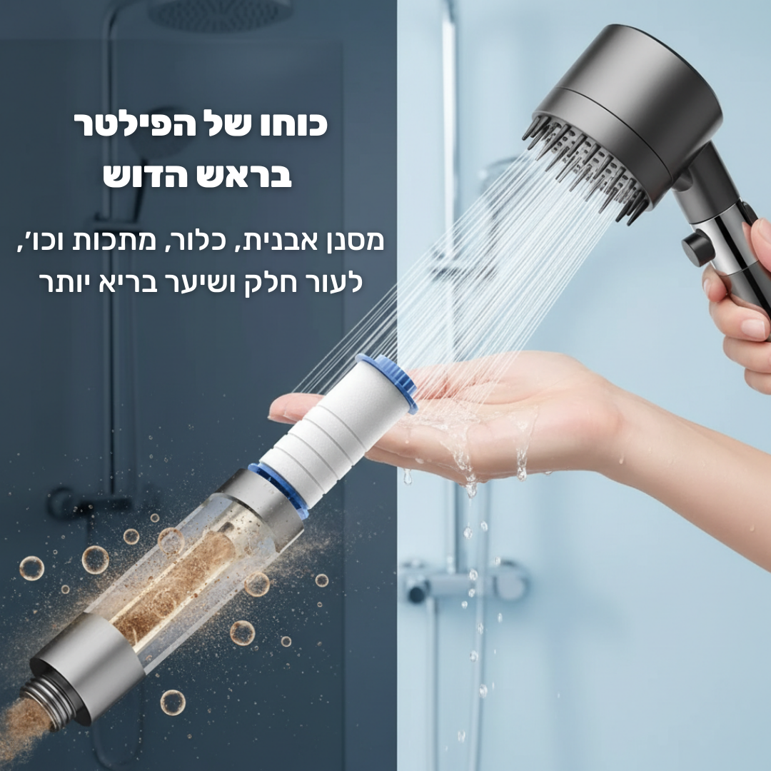 פילטר דוש – מים נקיים לעור רך ושיער בריא